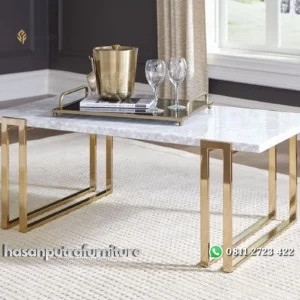 meja tamu / coffee table stainless top marble premium Indonesia Furniture