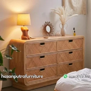 Bufet rotan terbaik rotan alami rangka kayu jati bufet modern Indonesia Furniture