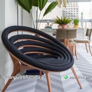 Kursi santai terbaru motif obat nyamuk kursi bundar dudukan busa Indonesia Furniture