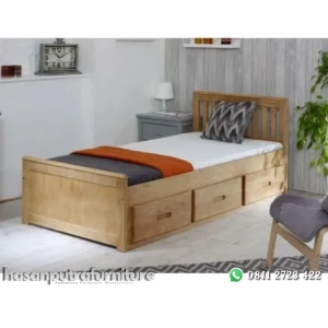Dipan anak terbaru kayu jati warna muda dipan anak laci Indonesia Furniture