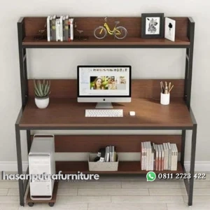 Meja kerja rangka besi top kayu jati terbaru meja belajar terbaik Indonesia Furniture