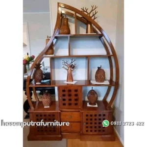 Partisi tempat naruh benda benda kayu jati Indonesia Furniture