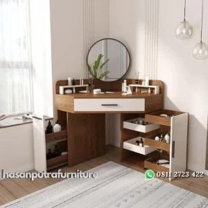 Meja rias terbaru kayu jati warna natural kombinasi duco Indonesia Furniture