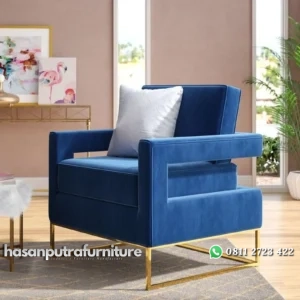 Sofa single unik kaki besi finishing gold kursi santai terbaru Indonesia Furniture