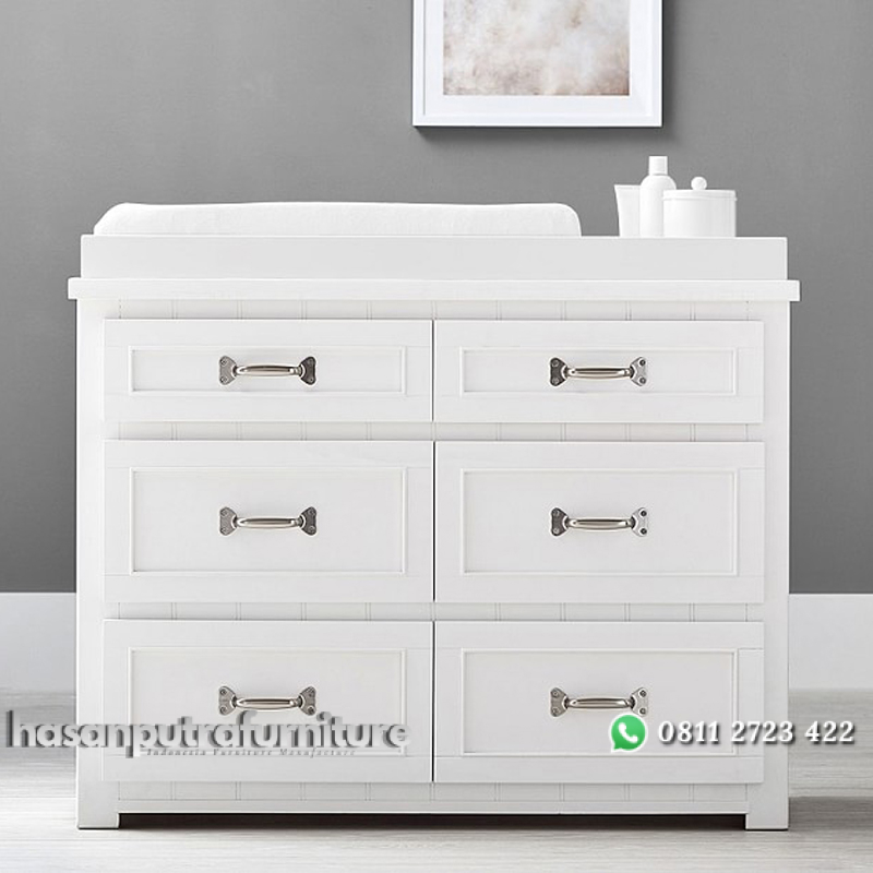 Baby Tafel 6 Laci Model Minimalis Cat Duco Putih Hasan Putra Furniture Jepara - Indonesia Furniture 1 Baby Tafel 6 Laci Model Minimalis Cat Duco Putih Hasan Putra Furniture Jepara - Indonesia Furniture