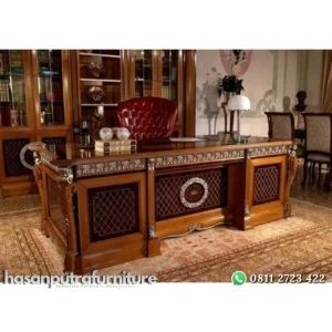 Meja kantor kayu jati ukir meja direksi terbaru Indonesia Furniture