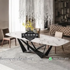 meja makan besi marmer carara italy ( kursi makan, kursi jati, sofa) Indonesia Furniture