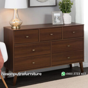 Bufet Jati Minimalis Modern Model 7 Laci Terbaru Hasan Putra Furniture Jepara - Indonesia Furniture