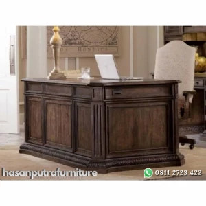 Meja direktur finishing rustik meja kerja terbaru Indonesia Furniture