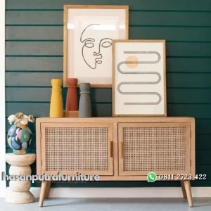 Nakas rotan alami terbaik bufet kayu jati Indonesia Furniture