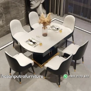 meja makan / dinning table new model stainles gold mix populer Indonesia Furniture