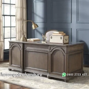 Meja kantor terbaru meja kerja kayu jati finishing terbaik Indonesia Furniture