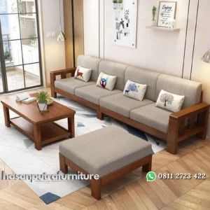 Kursi tamu kayu tebal busa terbaik meja tamu terbaru Indonesia Furniture