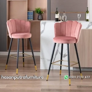 Kursi bar kerang kaki besi bar stool modern terbaru Indonesia Furniture