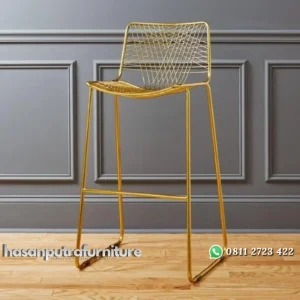 Kursi bar rangka besi beton warna gold Indonesia Furniture