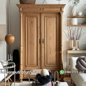 Almari pakaian kayu jati model klasik lemari pakaian full kayu jati Indonesia Furniture