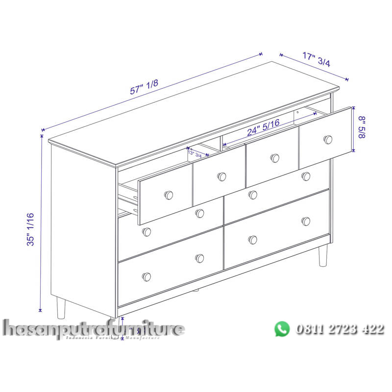 Dresser Jati Minimalis 6 Laci Irene Hasan Putra Furniture Jepara - Indonesia Furniture 4 Dresser Jati Minimalis 6 Laci Irene Hasan Putra Furniture Jepara - Indonesia Furniture - Gambar 4