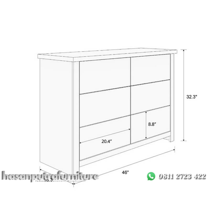 Dresser Warna Putih Khirey Model Minimalis 6 Laci Hasan Putra Furniture Jepara - Indonesia Furniture 3 Dresser Warna Putih Khirey Model Minimalis 6 Laci Hasan Putra Furniture Jepara - Indonesia Furniture - Gambar 3