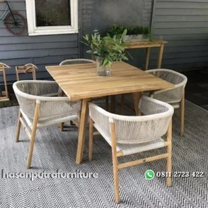 Kursi makan kayu jati rajut terbaru kursi makan terbaru Indonesia Furniture