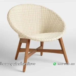 Kursi santai rotan sintetis kaki kayu jati terbaik kursi terbaru Indonesia Furniture