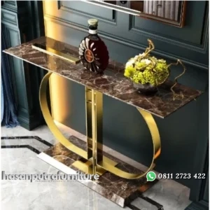 meja konsul / console table stainless gold top marble emperador Indonesia Furniture