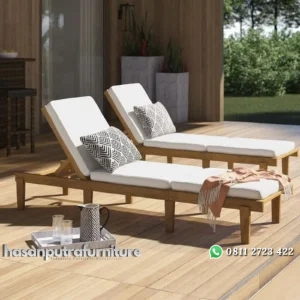 Kursi lonjer kayu jati terbaikkursi pantai terbaru busa Indonesia Furniture