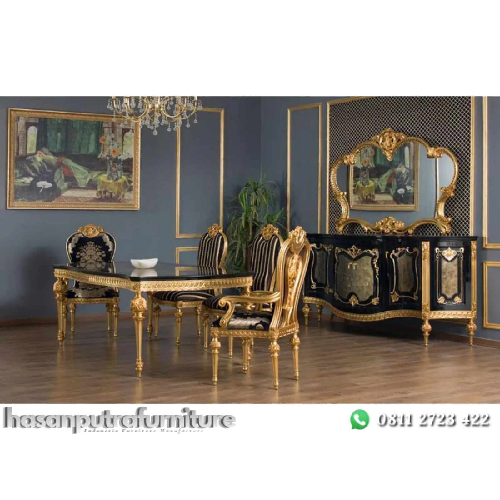 Dinner set terbaru full duco gold set meja makan dan meja rias Indonesia Furniture 1 Dinner set terbaru full duco gold set meja makan dan meja rias Indonesia Furniture