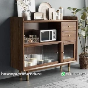 Lemari dapur kayu jati modern rak piring terbaru Indonesia Furniture