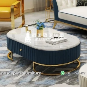 coffee table / meja tamu stainless gold top marble premium Indonesia Furniture