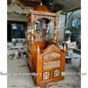 Mimbar masjid besar kaligrafi terbaik kayu jati tpk Indonesia Furniture
