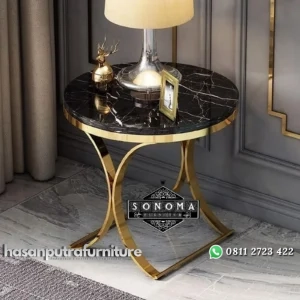 side table stainless gold marmer marquina ( meja tamu, meja makan ) Indonesia Furniture