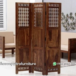 Sketsel ruangan kayu jati penyekat ruangan klasik Indonesia Furniture
