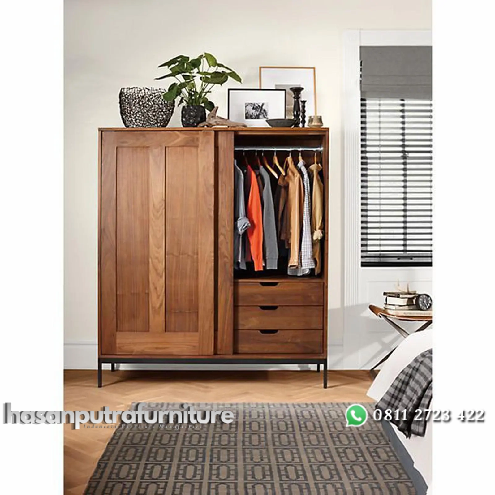 Lemari pakaian pintu sleding kaki besi almari pakaian kayu jati tpk Indonesia Furniture 1 Lemari pakaian pintu sleding kaki besi almari pakaian kayu jati tpk Indonesia Furniture