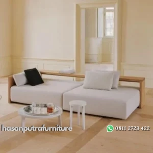 Bangku kayu jati tebal sofa modern terbaru dengan bantalan Indonesia Furniture