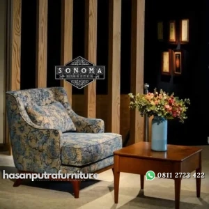 kursi sofa single santai + meja ( sofa tamu, sofa retro, sofa teras ) Indonesia Furniture