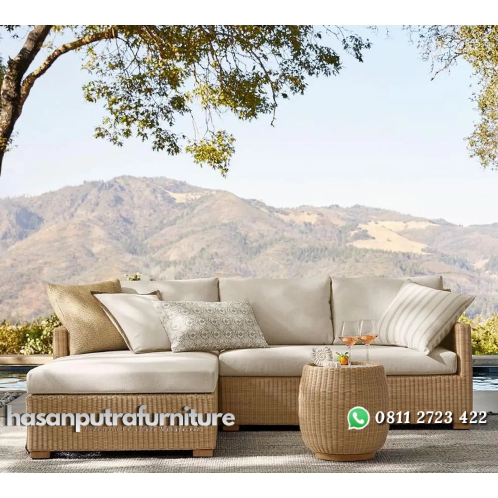 Sofa tamu outdoor terbaru rotan sintetis dengan bantalan kursi outdoor Indonesia Furniture 1 Sofa tamu outdoor terbaru rotan sintetis dengan bantalan kursi outdoor Indonesia Furniture