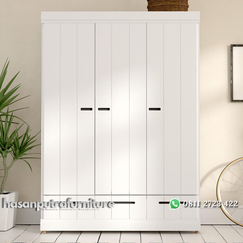 Lemari 3 Pintu Putih Model Minimalis 3 Laci Terbaru Hasan Putra Furniture Jepara - Indonesia Furniture 1 Lemari 3 Pintu Putih Model Minimalis 3 Laci Terbaru Hasan Putra Furniture Jepara - Indonesia Furniture