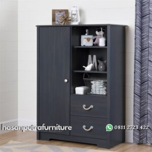 Lemari Pakaian Minimalis Biru Hasan Putra Furniture Jepara - Indonesia Furniture