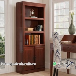 Lemari Buku Jati Minimalis Vincent Model Terbaru Hasan Putra Furniture Jepara - Indonesia Furniture