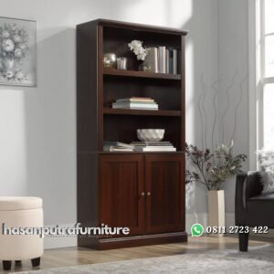 Lemari Buku Jati Terbaru Nicholas Model Minimalis Hasan Putra Furniture Jepara - Indonesia Furniture
