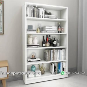 Lemari Buku Putih Minimalis Mcglory Model Terbaru Hasan Putra Furniture Jepara - Indonesia Furniture