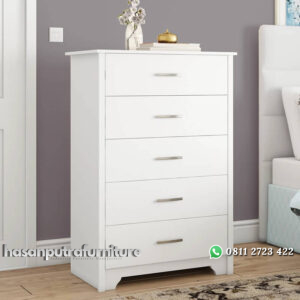 Lemari Laci Putih Minimalis Dari Kayu Mahoni Oven Hasan Putra Furniture Jepara - Indonesia Furniture