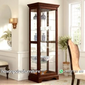 Lemari Pajangan Jati Cliff Model Minimalis Terbaru Hasan Putra Furniture Jepara - Indonesia Furniture