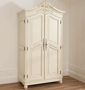 Lemari Pakaian 2 Pintu Rococo Putih Hasan Putra Furniture Jepara - Indonesia Furniture