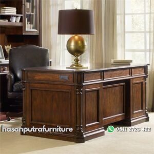 Meja Kantor Jati Minimalis Klasik Untuk Direktur Hasan Putra Furniture Jepara - Indonesia Furniture