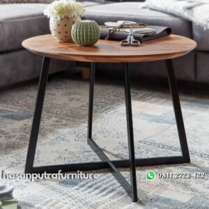 Meja Kopi Jati Jepara Kaki Besi Minimalis Terbaru Hasan Putra Furniture Jepara - Indonesia Furniture