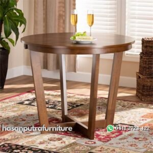 Meja Makan Bundar Model Minimalis Retro Modern Hasan Putra Furniture Jepara - Indonesia Furniture