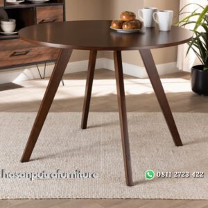 Meja Makan Bundar Model Minimalis Modern Hasan Putra Furniture Jepara - Indonesia Furniture