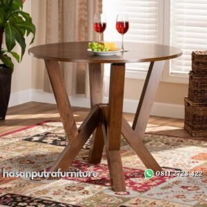 Meja Makan Bundar Modern Model Minimalis Jati Hasan Putra Furniture Jepara - Indonesia Furniture