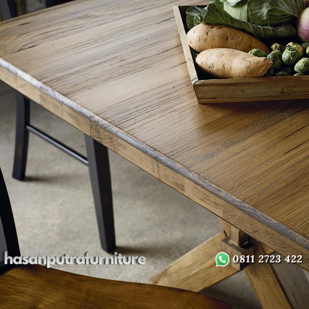 Set Meja Makan Kayu Kaki Silang Hasan Putra Furniture Jepara - Indonesia Furniture 3 Set Meja Makan Kayu Kaki Silang Hasan Putra Furniture Jepara - Indonesia Furniture - Gambar 3